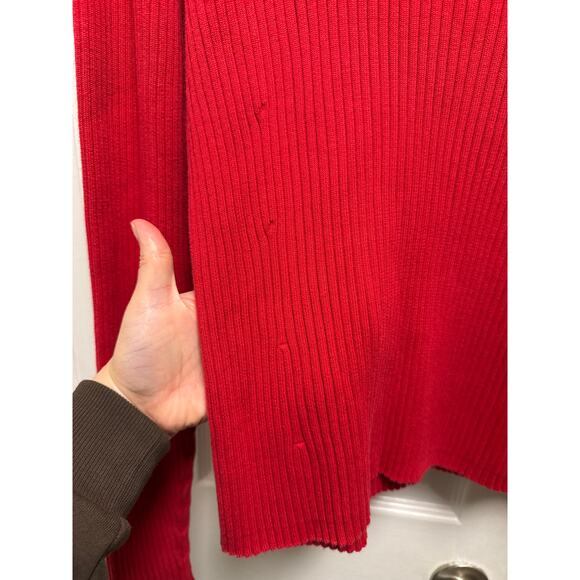Pendleton Ribbed Knit Long Sleeve Turtle Neck Red Cotton Sweater Size XL - Picture 4 of 6